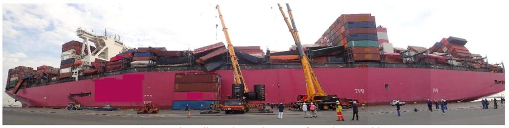 rozładunek uszkodzonych kontenerów