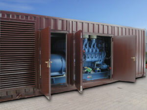 kontener morski z urządzeniami w środku